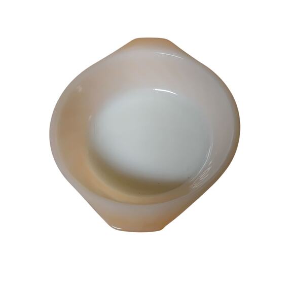 Vintage Anchor Hocking Fire King Mini Casserole Dish Milk Glass Peach Lustre - Picture 2 of 10